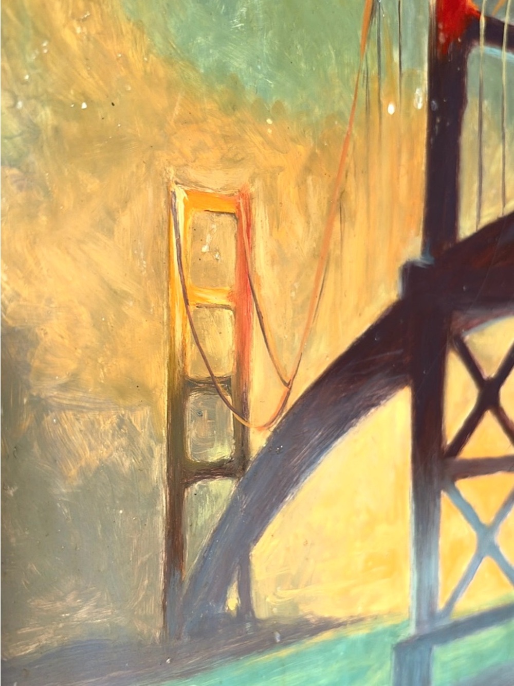Hand-Painted Golden Bridge Wall Plate by Joseph Gomez